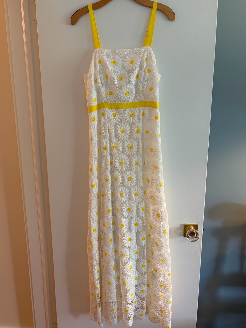 NWOT, Boston Proper, Size 8, Daisy Lace Maxi Dress in White & Yellow - Picture 8 of 16